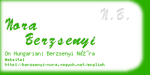 nora berzsenyi business card